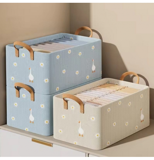 Single Tiers Fabric Storage Box for Home Living Room Dormitory-for Wardrobe Clothes Pants Storage