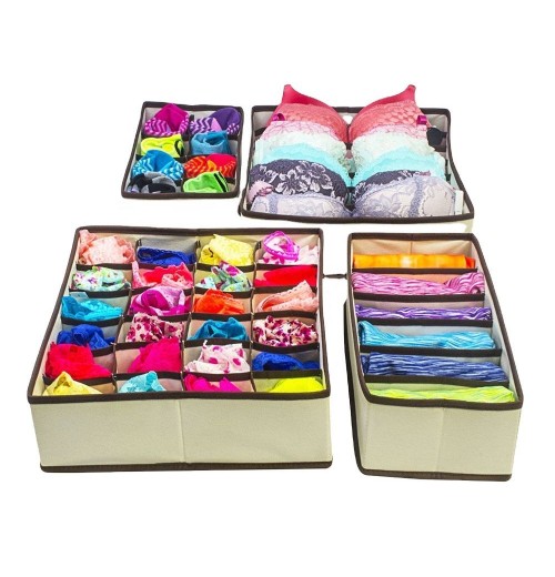 Foldable Bra Closet Divider Box Underwear Storage Drawer Organizers Manufacturer Fabric Storage Boxes & Bins Custom Wardrobe