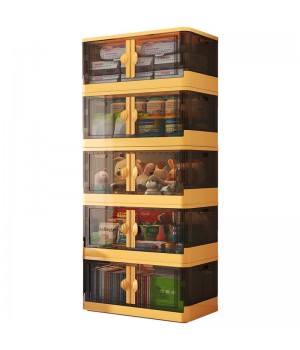 DS3569 Plastic Foldable Box Storage Containers Closet Organizers Collapsible Stackable Storage Bins with Lids and Wheels