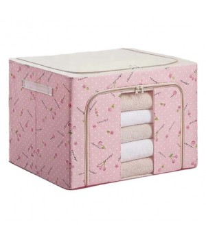 2024 New Oxford Fabric Steel Frame Foldable Storage Box Organizer Cloth Box Household and Bedroom Clothing Storage Fabric Basket