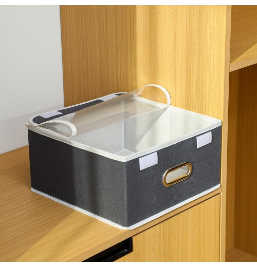 Large foldable storage box Household sealed rectangular storage box Modern simple clamshell storage box