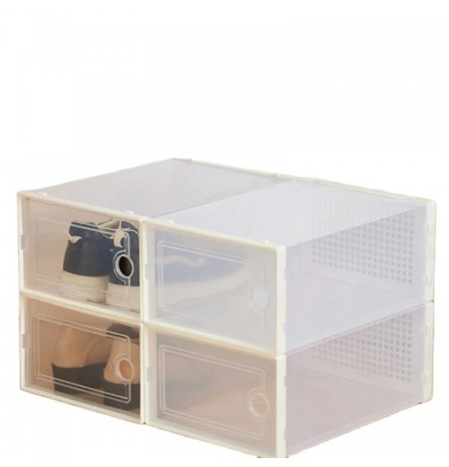 Plastic Storage Shoe Box Plastic Sneaker Stackable Storage Transparent Shoe Box Plastic Storage Box