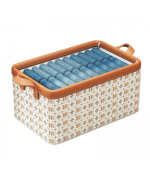 Single-Tier Fabric Clothes Storage Box Stand-Type Wardrobe Organizing Basket for Pants & Living Room Use Home Household Usage