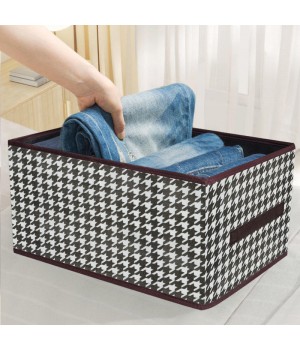 Thousand bird lattice clothing storage box Large capacity wardrobe clothing storage box household fabric folding storage basket